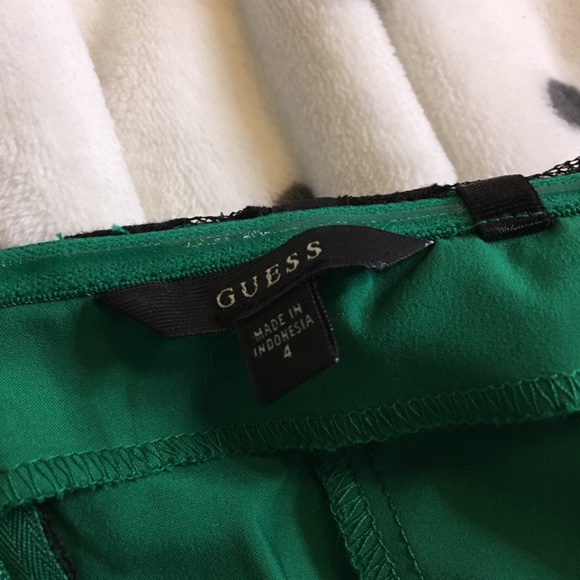 GUESS - Green Lace Corset-Style Strapless Mini Dress - Picture 3 of 4